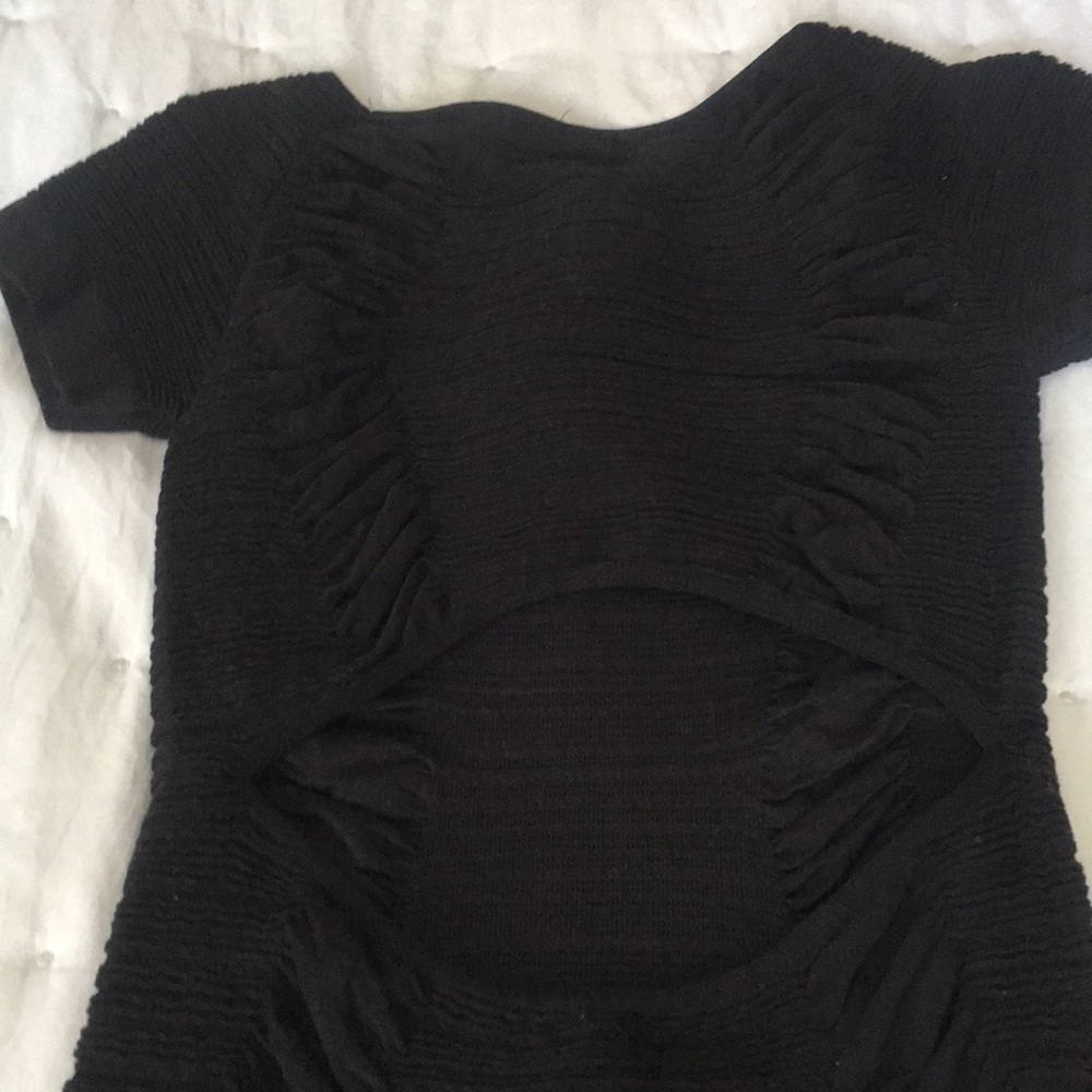 Little Black Rushed Dress - Picture 2 of 4